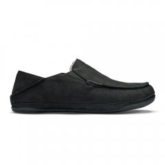 Kipuka Hulu Men's Leather Slippers - Black