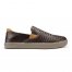 Lae'ahi Lauhala Men's Leather Slip-On Sneakers - Dark Wood