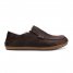 Moloa Men's Leather Slippers - Dark Wood