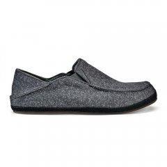 Moloa Hulu Men's Wool Slippers - Dark Shadow