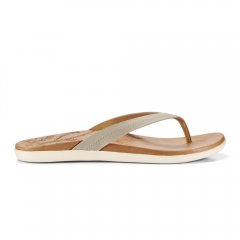 Honu Women's Leather Flip Flops - Tapa / Golden Sand