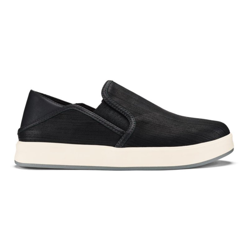 Ki'ihele 'Ili Women's Leather Sneakers - Black