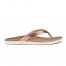 Honu Women's Leather Flip Flops - Pink Copper / Sahara