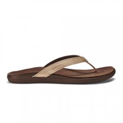 Aukai Women's Leather Sandals - Copper / Dark Java