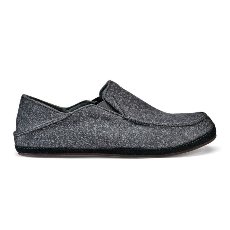 Moloa Hulu Men's Wool Slippers - Dark Shadow